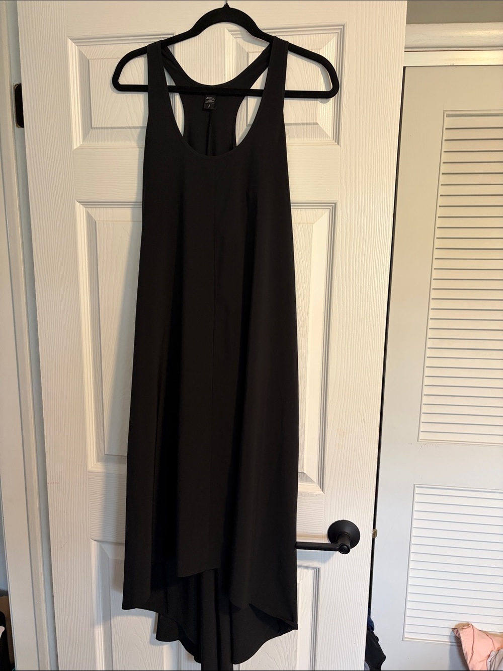 Athleta Black Racerback High-Low Maxi Dress